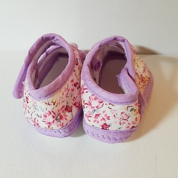 Floral Purple & Pink Shoes Size 12. 5" x 2 1/4" - Picture 3 of 4